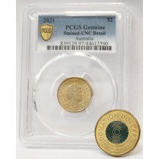 AUSTRALIA 2021 . TWO 2 DOLLARS COIN . GENUINE . BONUS ONE 1 DOLLAR COIN